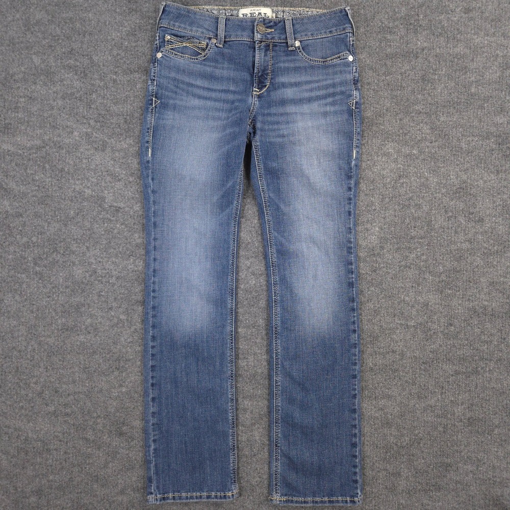 Ariat Michela Straight Jeans Womens 29X32 Blue Western Cowgirl Medium Wash Denim